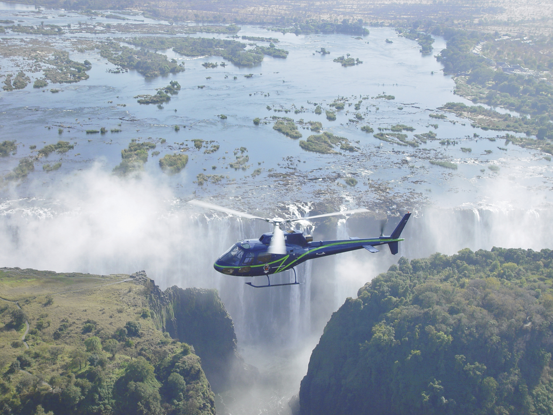 Helicopter rides over Victoria Falls