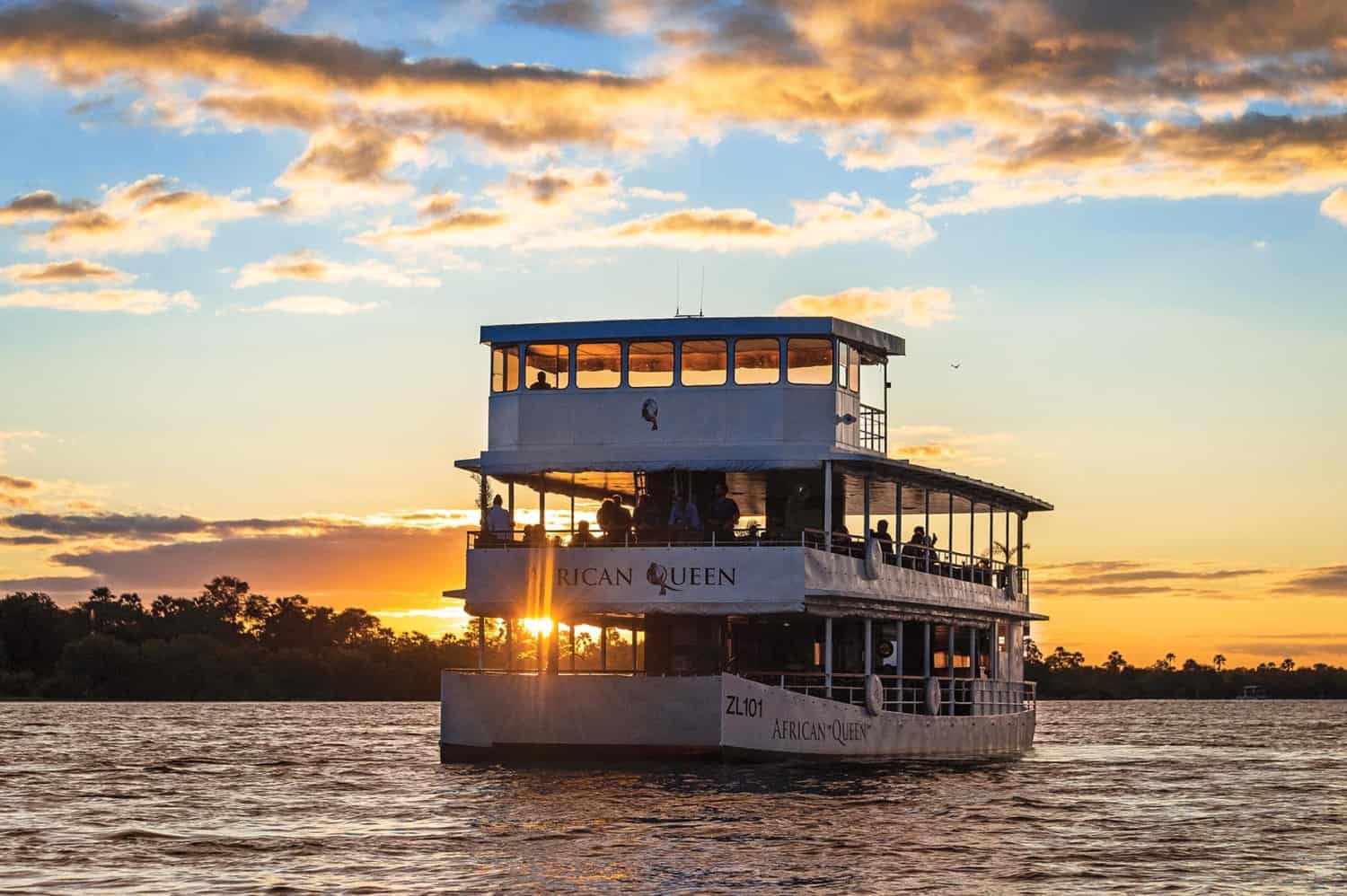 Zambezi River sunset cruise Victoria Falls honeymoon