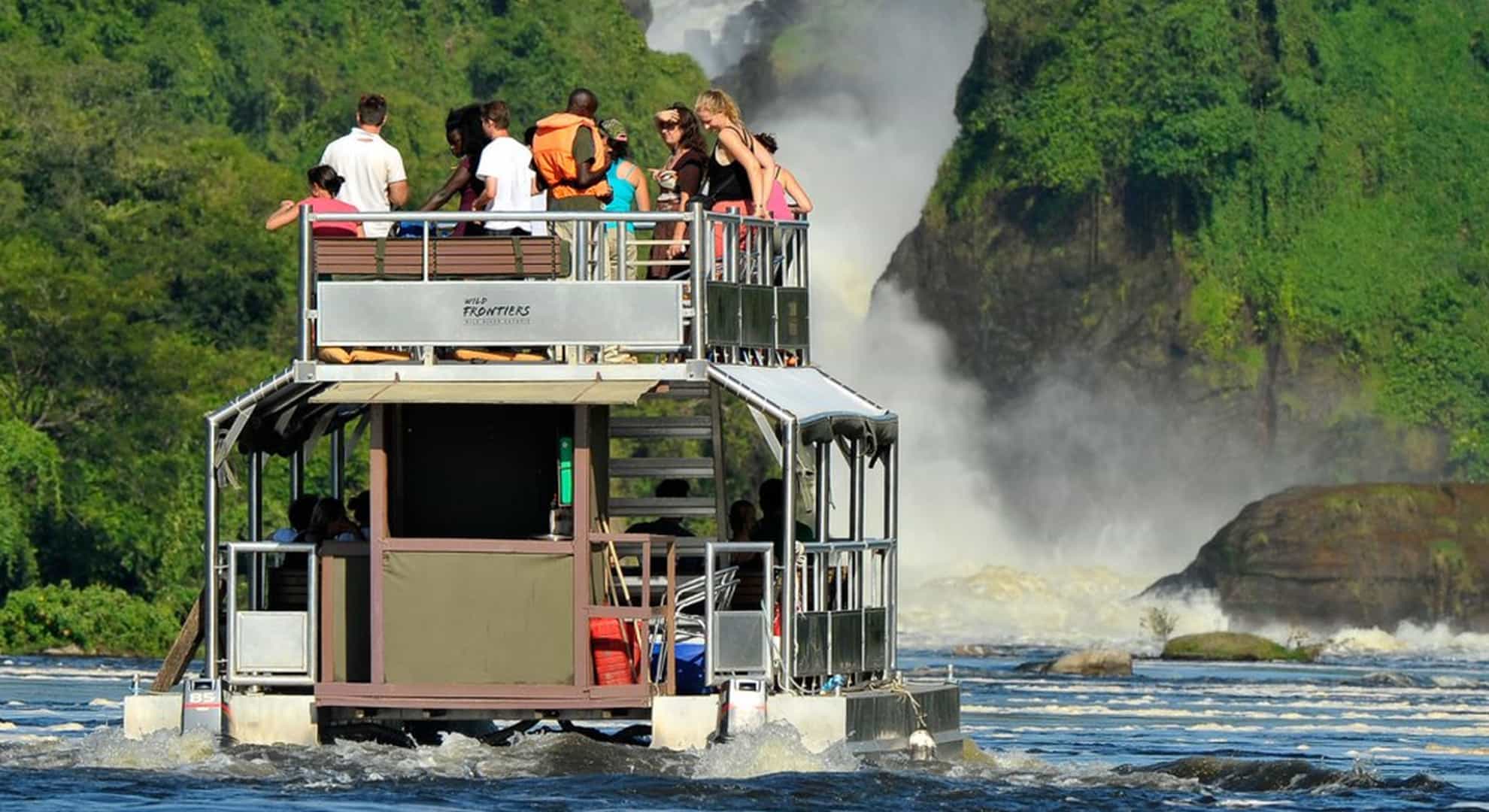 Boat cruise safari in Murchison Falls National Park on the Nile