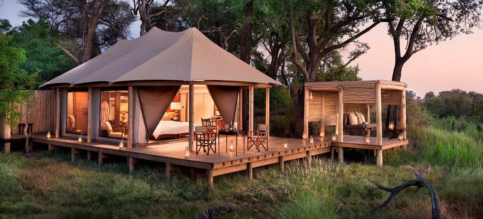 Accommodations in the Okavango