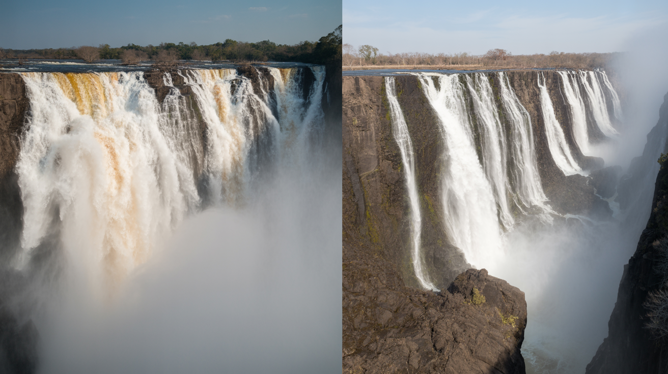 Victoria Falls Seasonal Water Flow Variation